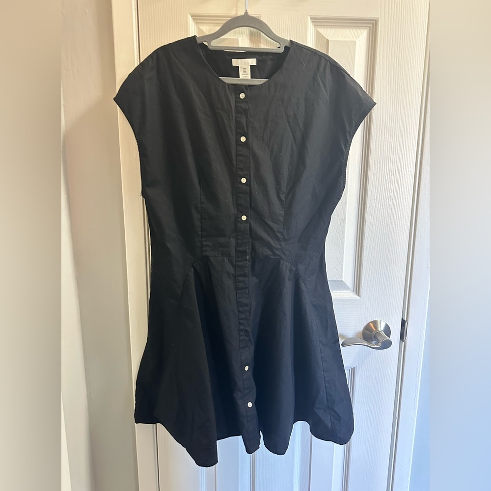 H&M Black Mini Dress with Buttons